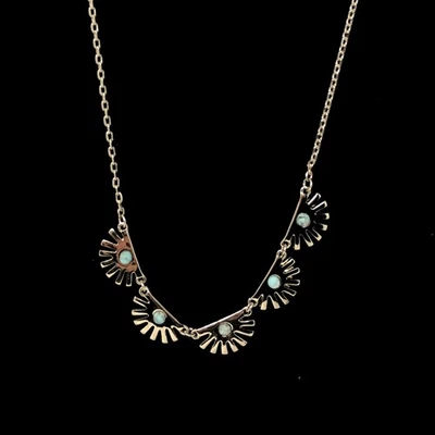 Gargantilla estilo suroeste con cuentas azules collar tono plata Lia Sophia Foto 1 de 3