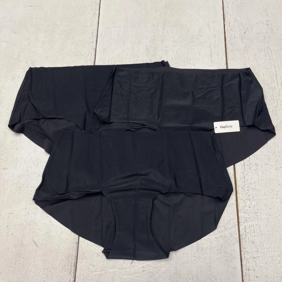 Paquete de 3 bragas GapBody para mujer medianas negras no show hipster ropa interior sin costuras Foto 1 de 4