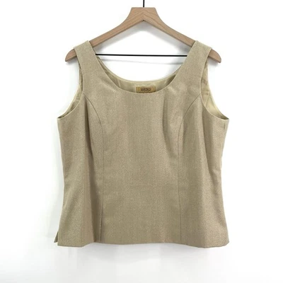 KASPER Womens 3 Pc Skirt Suit 14 Khaki Shimmer Gold Mother of the Bride Glam - Image 1 of 4