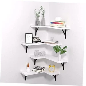 Corner Floating Shelves Corner Shelves Wall Mounted, for Set of 4 White - Picture 1 of 7