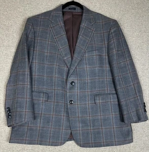 JW Bell Sport Mantel Herren 46 S grau kariert Wolle Seide Leinen Blazer Jacke Mexico - Bild 1 von 13