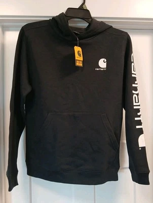 *NUEVO CON ETIQUETAS* SUDADERA CON CAPUCHA GRÁFICA CARHARTT NIÑOS XL 18-20 NUEVA CON ETIQUETAS NEGRA UN BOLSILLO DELANTERO Foto 1 de 3