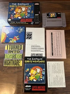The Simpsons Bart’s Nightmare (Super Nintendo SNES) CIB Poster papers - Tested - Picture 1 of 15