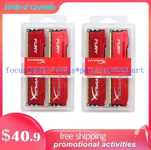 HyperX 32GB DDR3 Memory Kit 2*(2x 8GB) 1600 MHz DIMM HX316C10FRK2/16 Desktop Ram - Picture 1 of 4