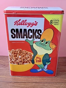 KELLOGG'S SMACKS Cornflakes Sammeldose Motiv Frosch DIG`EM - Bild 1 von 4