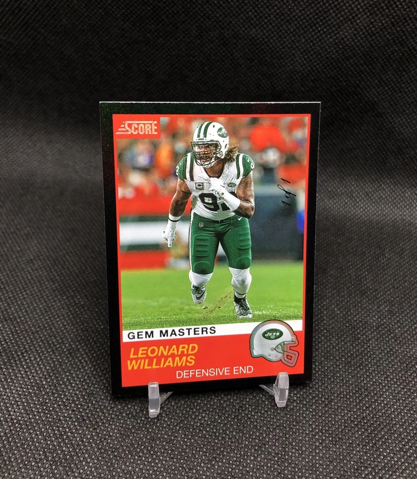 TRUE 1/1! 2019 Score Leonard Williams GEM MASTERS BLACK 1 OF 1 #160 ONE OF ONE! - Image 1 of 4