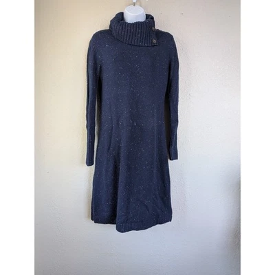 Talbots XS Blue Tweed Knit Sweater Dress Speckled Cowl Casual Office Cozy Winter - Image 1 of 4