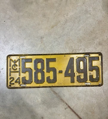 1924 MICHIGAN НОМЕРНОЙ ЗНАК ОРИГИНАЛЬНОЙ КРАСКИ - Изображение 1 из 4