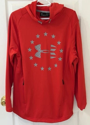 Under Armour Hombre M CAPUCHA ROJA ESTRELLAS Y RAYAS AJUSTADA Bolsillos con Cremallera Nuevo sin Etiquetas Foto 1 de 4