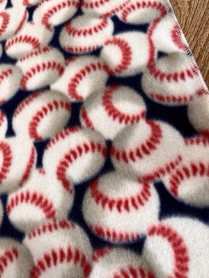 New Fleece Blanket for your lil Champ, featuring Baseballs, Red, White, Blue - Image 1 of 2
