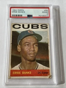 1964 Topps Ernie Banks #55 PSA 2 buoni Chicago Cubs HOF - Foto 1 di 2