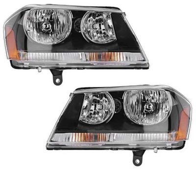 CAPA For 08-14 Avenger R/T Headlight Headlamp Front Head Light w/Bulb PAIR SET Foto 1 de 4