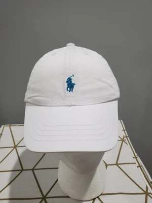 Polo Ralph Lauren Niños Sombrero Blanco Gorra 2T-4T Correa Ajustable Teal Pony Logo Foto 1 de 4