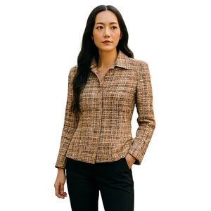 Lafayette 148 Tweed Sakko Creme Pastell Größe 2 Neu ohne Etikett - Bild 1 von 13
