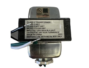 Clase 2 - Transformador Timbre FQ-2401667 / Termostato / HVAC - 120V - 24 voltios - Imagen 1 de 8