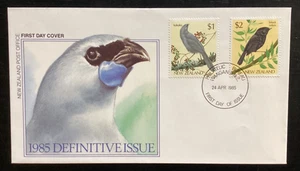 NZ  1985-89  $1 Kokako + $2Black Robin Bird Definitives FDC (NZF1121#10) - Picture 1 of 1