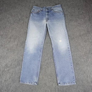 Jeans vintage Levis 501 uomo 34x32 lavaggio chiaro bottone mosca made USA anni 90 501-0115 - Foto 1 di 16