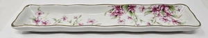 Lefton China Hand Painted Floral Mint Vanity Trinket Tray 8.5" Pink Antique Rose - Picture 1 of 14