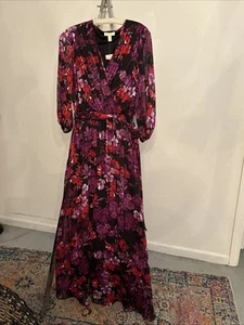 Langes Blumenkleid von Versona. Größe 6. Neu mit Etikett. Hohe Taille mit Krawatte. - Bild 1 von 7