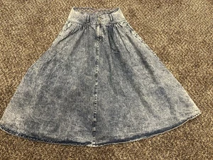 Vintage Gitano Express Skirt 5/6 Blue Acid Wash Denim Straight 1990s Y2K - Picture 1 of 10