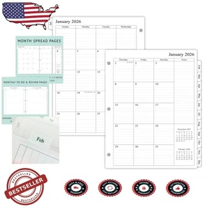 2026 Monatsplaner Minen, 8,5x11, 2 Seiten pro, To-Do-Seiten - Bild 1 von 6