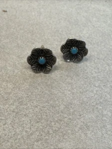 Aretes flor turquesa F86 - Imagen 1 de 6