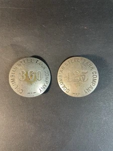 2 Vintage Employee Badges Or Pins? Columbian Steel Tank Company - Picture 1 of 8