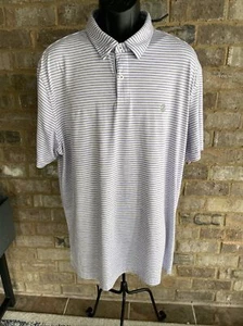 Izod Men’s Golf Stretch Short Sleeve Striped Purple Polo Shirt Size XL - Picture 1 of 9