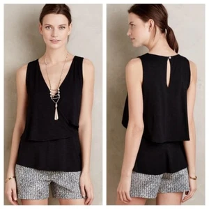 Canotta Anthropologie Deletta nera Valma donna taglia XS extra small nuova con etichetta - Foto 1 di 8