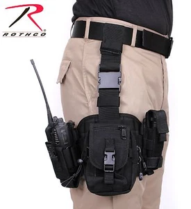 Black Drop Leg Tactical Pouch - Removable MOLLE Adjustable Rig Utility Pouches - Bild 1 von 2