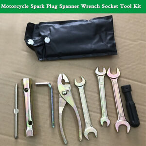 7pcs/Set New Motorcycle Spark Plug Spanner Wrench Socket Plier Tool Kit Durable