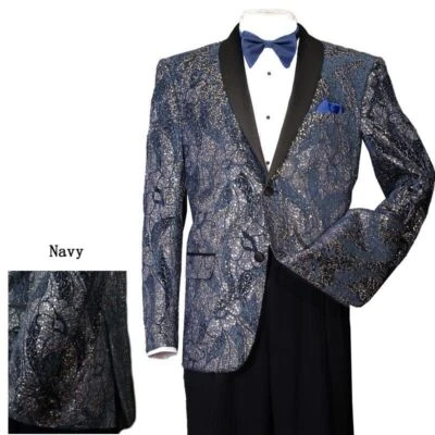 Men's Formal Tuxedo Blazer/Jacket Metallic Sequin Shawl Collar Jacket T816 - Image 1 of 2