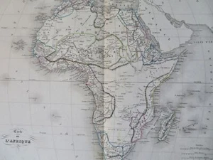 Africa Continent Mts. of Moon Donga 1846 Thierry uncommon folio sheet map - Picture 1 of 4