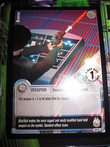 STAR WARS CCG JEDI KNIGHTS CARD MINT/N-MINT 1ST DAY 57C COM BLASTER - Picture 1 of 2