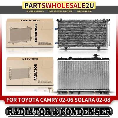 Kit de refrigeración de radiador y condensador de CA para Toyota Camry 2002-2006 Solara 2004-2008 Foto 1 de 4