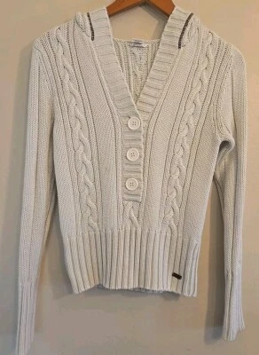 Vintage Roxy White Hood Sweater, 1990s, Size Large - Image 1 of 4