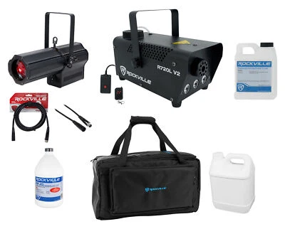 American DJ ENCORE PROFILE 1000 COLOR Spot Light+Fog Machine+Bag+Fluid+Cables - Image 1 of 4