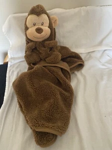 Large Brown Monkey Lovey Security Baby Blanket Comfort Plush Toy Soft-No Tag - Picture 1 of 10