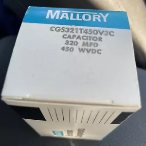 Mallory CGS321T450V3C Capacitor 320 MFD 450 WVDC (1) NOS New In Box w/ Screws - Picture 1 of 4