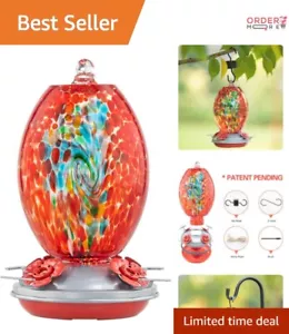 Rust-Resistant Red Swirl Hummingbird Feeder - Easy Clean Hanging Decor - Picture 1 of 9