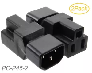 Paquete de 2 adaptadores de alimentación macho a Nema 5-15R hembra IEC 320 C14, PC-P45-5 - Imagen 1 de 3