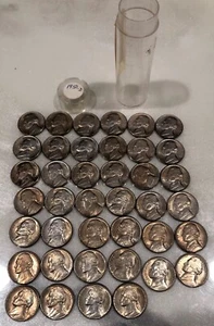 (1) Roll Of 40 1950-D JEFFERSON NICKELS WITH LUSTER EX-BU. Please Read. - Picture 1 of 9