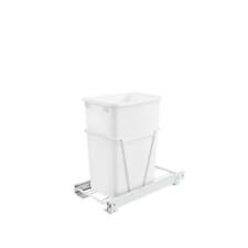 19 in. H x 10.625 in. W x 22 in. D Single 35 Qt. Pull-Out White Waste Container