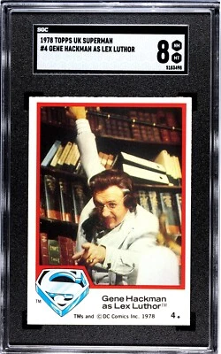 1978 Topps UK Superman #4 Gene Hackman As Lex Luthor SGC 8 NM 1st Card? RARE DC - Image 1 of 2