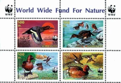 Azerbaiyán 2000 * Pájaros * WWF * Pato * Media hoja * MNH Foto 1 de 3