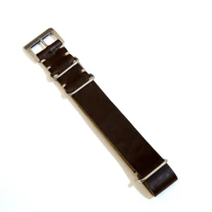 20mm espresso brown calfskin leather watch strap band for Rolex Patek Philippe - Picture 1 of 1