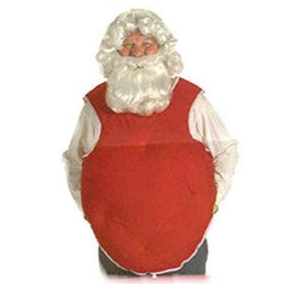 Adult Christmas Santa Claus Suit Costume Red Vest Belly Stuffer
