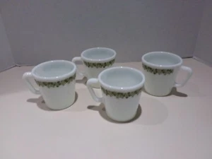 4 Vintage Pyrex Spring Blossom Crazy Daisy D Handle Coffee Mugs Cups - Picture 1 of 4
