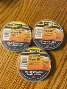 Lote de 3 cintas eléctricas de vinilo Scotch Super 88 de 3 m. Heaven - Grado Duty - TOTALMENTE NUEVO - Imagen 1 de 4