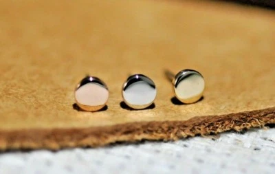 Ювелирные изделия/пирсинг/гвоздики из чистого золота 14 карат с круглым диском 25 г - Изображение 1 из 2